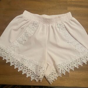 Adam Levine Cream Lace Trim Shorts Small Spring Boho Coquette